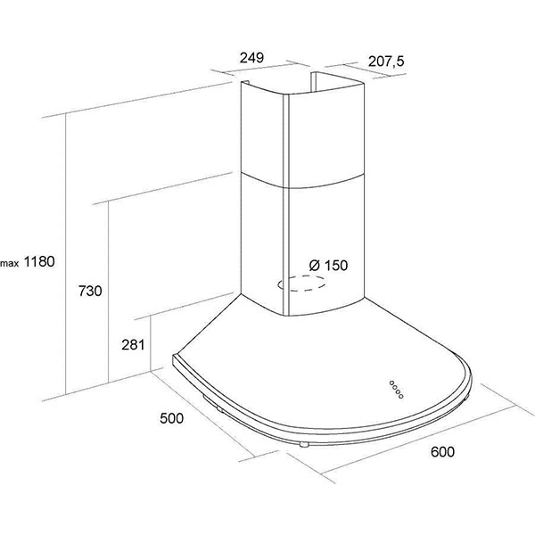 Вытяжка кухонная Pyramida BR 60/B Rustico ivory